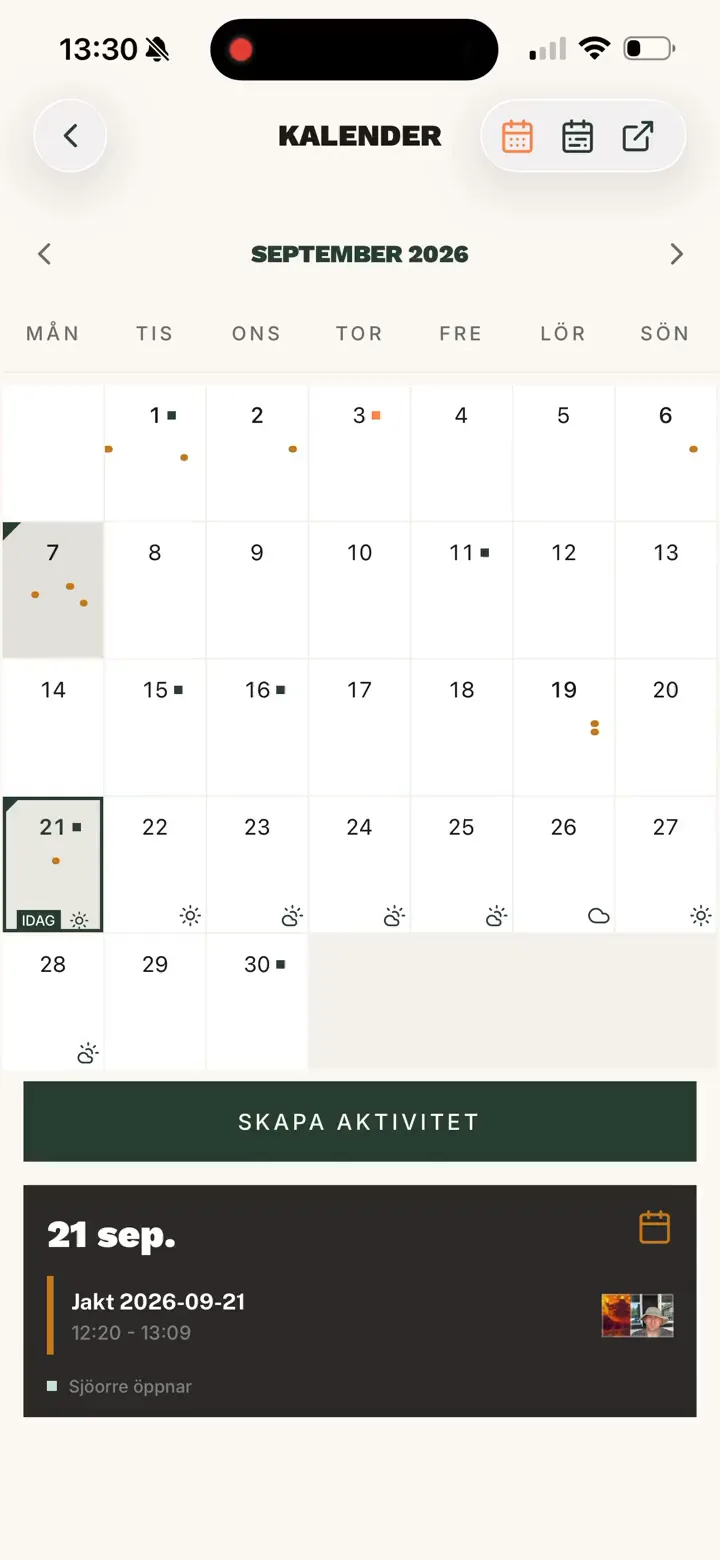 Planera jakten och jakt-PM i Jaktli-appen